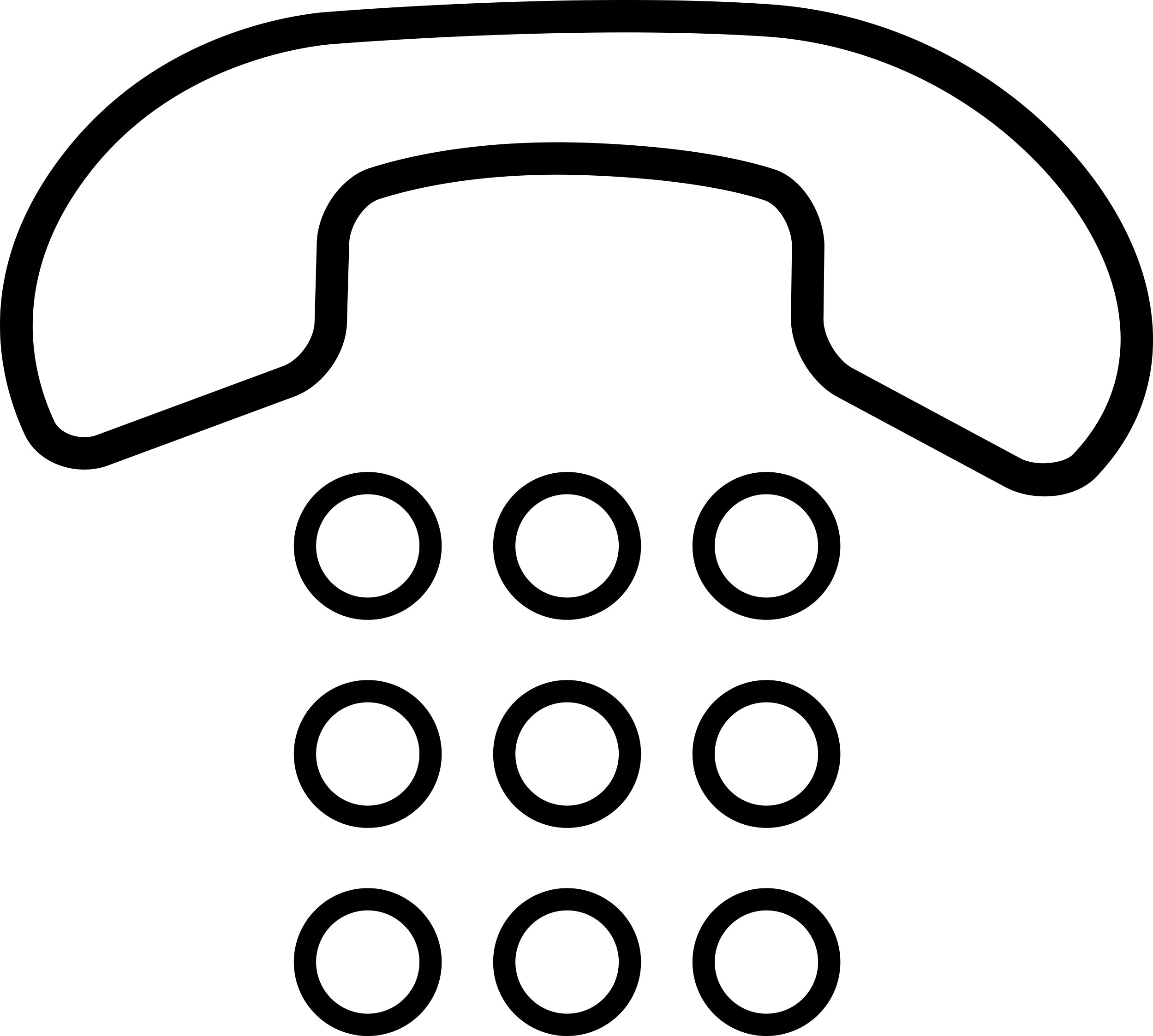 Phone Auricular And Buttons Outline Icon Svg Set Free Vectors
